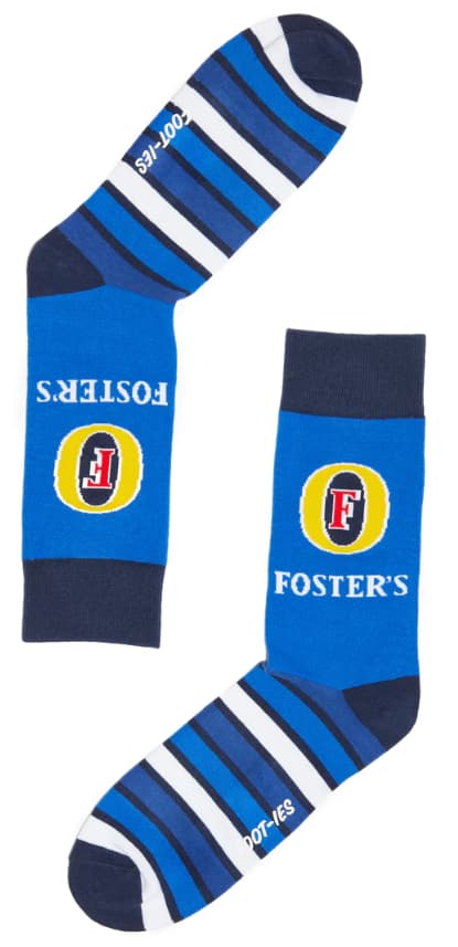 Fosters Beer Pint Stripe Socks 50% OFF