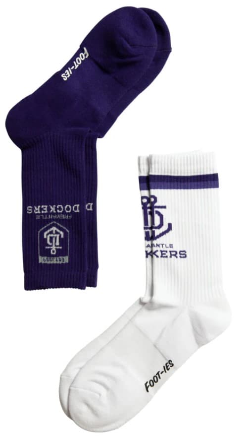 Fremantle Dockers AFL Adults Sports Crew 2 Pack Socks
