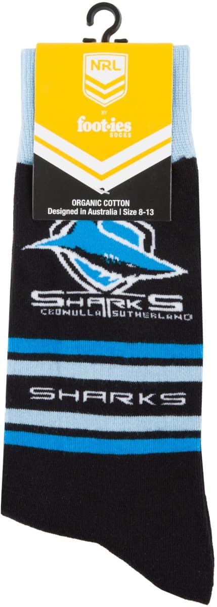 Cronulla Sharks NRL Organic Stripe Cotton Socks