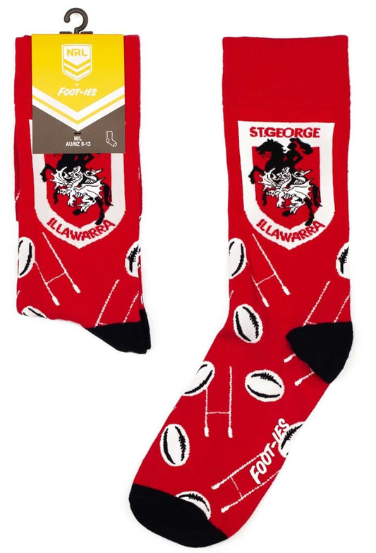St George Dragons NRL Goal Post Logo Socks