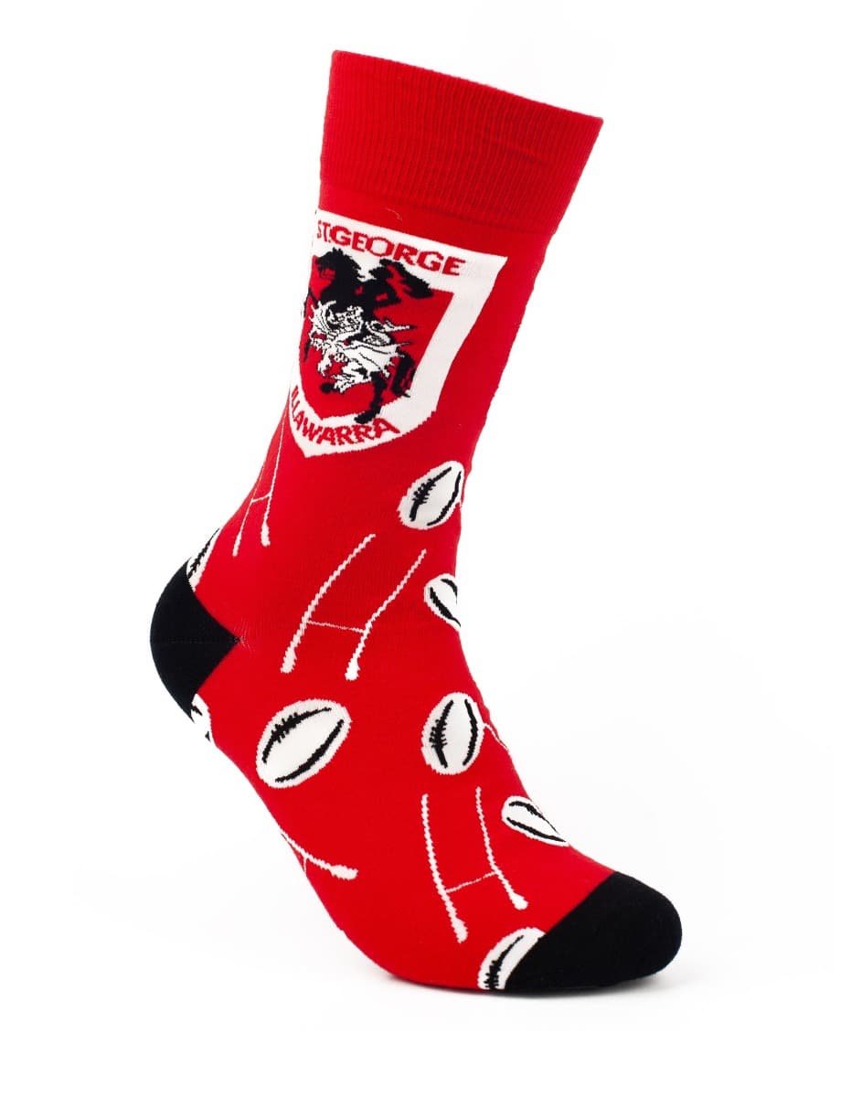 St George Dragons NRL Goal Post Logo Socks