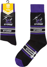 Melbourne Storm NRL Stripe Organic Cotton Socks