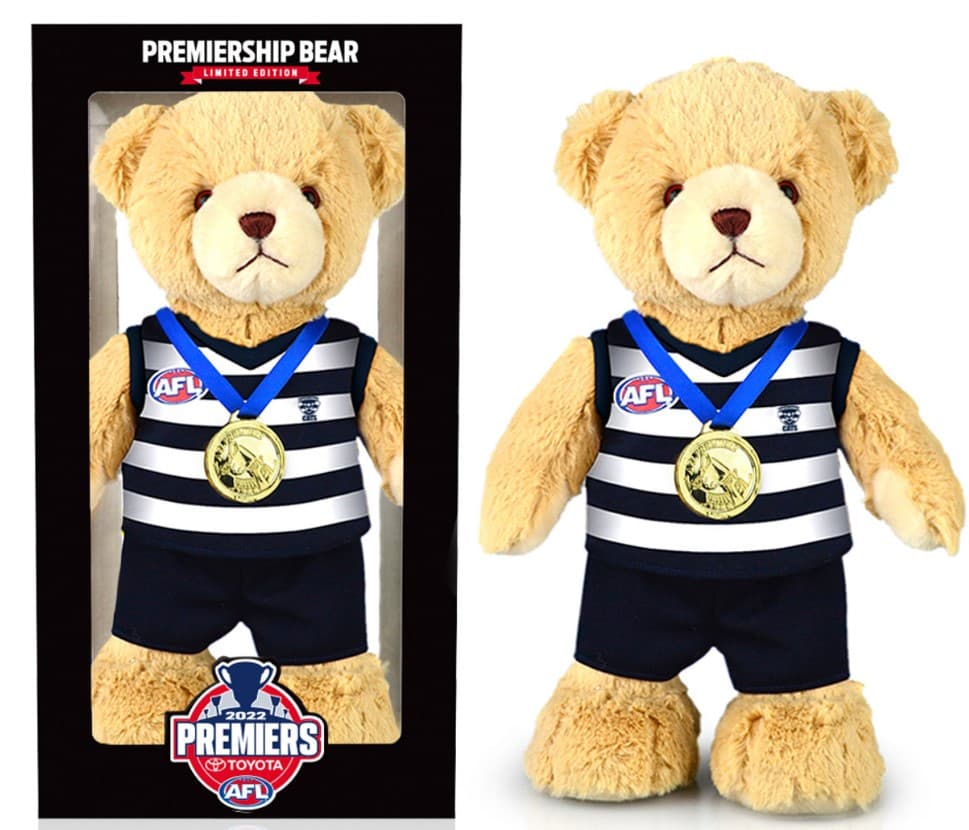 Geelong Cats AFL 2022 Premiers Premiership Teddy