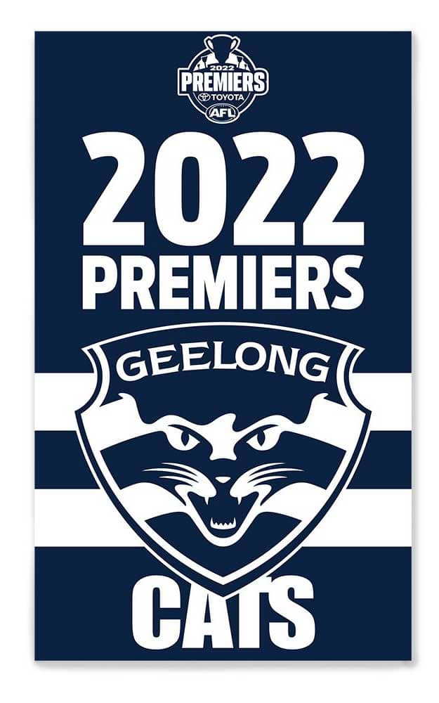 Geelong Cats 2022 AFL Premiers Supporter Flag 900mm x 1500mm
