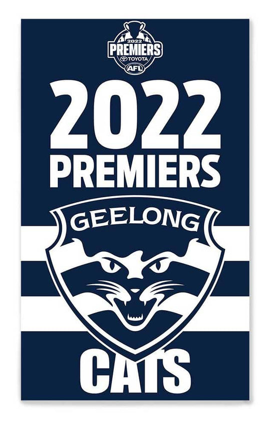 Geelong Cats 2022 AFL Premiers Supporter Flag 900mm x 1500mm