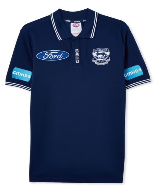 Geelong Cats AFL Mens Media Polo Shirt