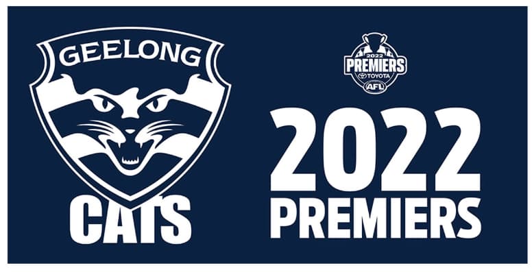 Geelong Cats 2022 AFL Premiers Pole Flag 900mm x 1800mm