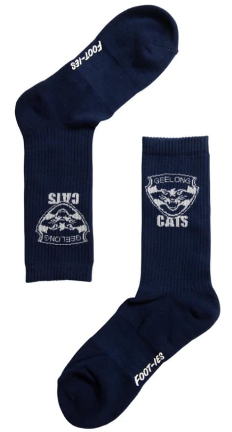 Geelong Cats AFL Adults Sport Crew Socks Blue 2 Pack