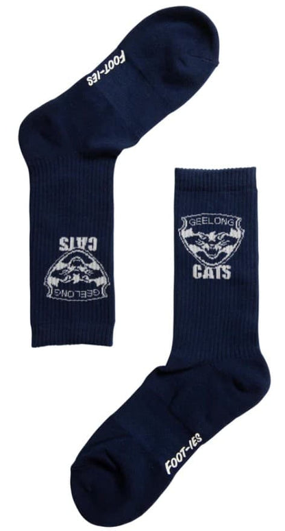Geelong Cats AFL Adults Sport Crew Socks Blue 2 Pack