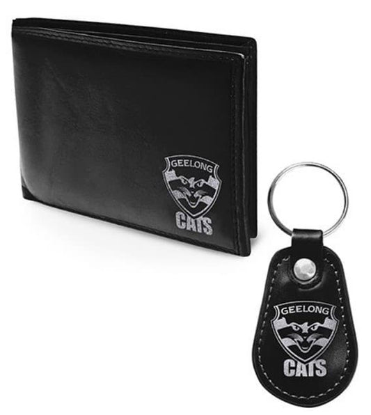Geelong Cats AFL Wallet and Keyring Gift Set