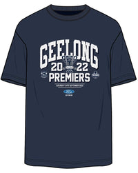 Geelong Cats 2022 AFL Mens Navy Premiers Tee