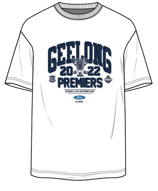 Geelong Cats 2022 AFL White Premiers Tee