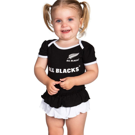 New Zealand All Blacks 2025 Rugby Union Toddler Girls Footysuit