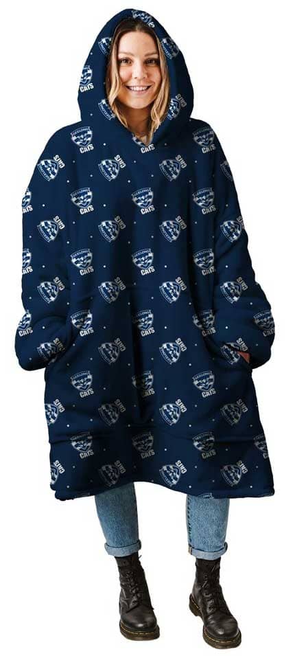 Geelong Cats AFL Adults Oversized Flanket, Snugget, Onesie Hoody