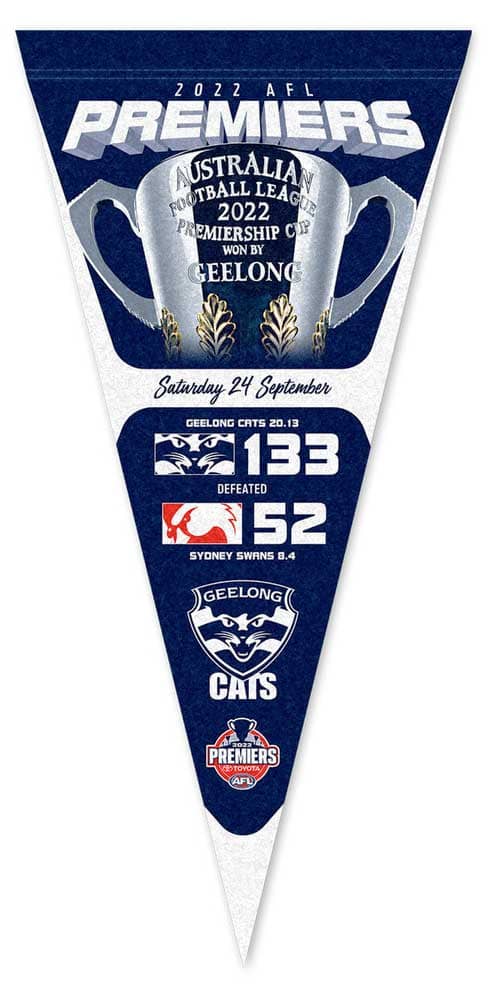 Geelong Cats 2022 AFL Premiers P1 Pennant Score
