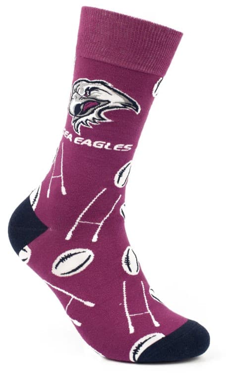Manly Sea Eagles NRL Adults Goal Post Logo Socks