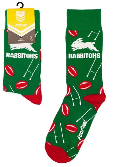 South Sydney Rabbitohs NRL Adults Goal Post Logo Socks
