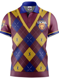 Brisbane Lions AFL Fairway Golf Polo Shirt