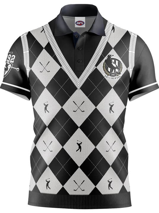 Collingwood Magpies AFL Fairway Golf Polo Shirt