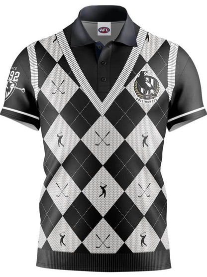 Collingwood Magpies AFL Fairway Golf Polo Shirt