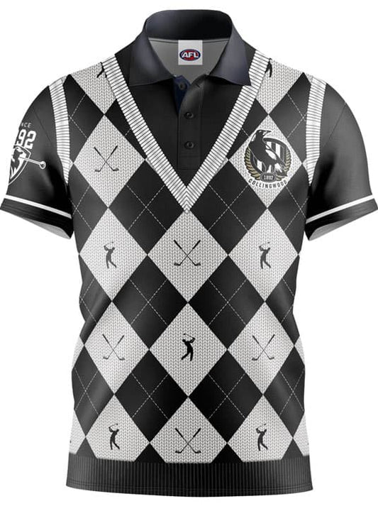 Collingwood Magpies AFL Fairway Golf Polo Shirt