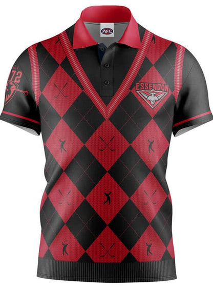 Essendon Bombers AFL Fairway Golf Polo Shirt