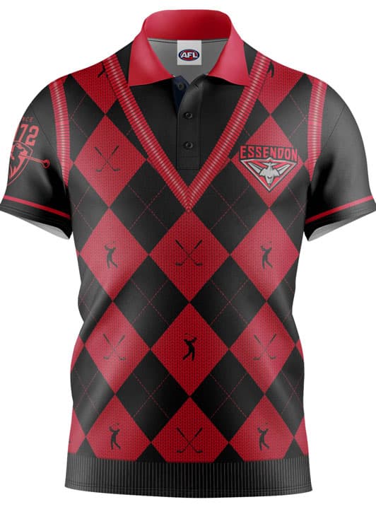 Essendon Bombers AFL Fairway Golf Polo Shirt