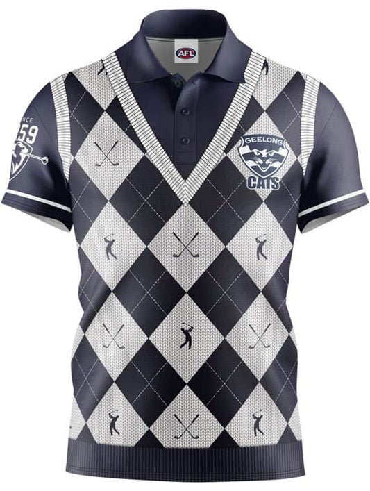 Geelong Cats AFL 'Fairway' Golf Polo Shirt