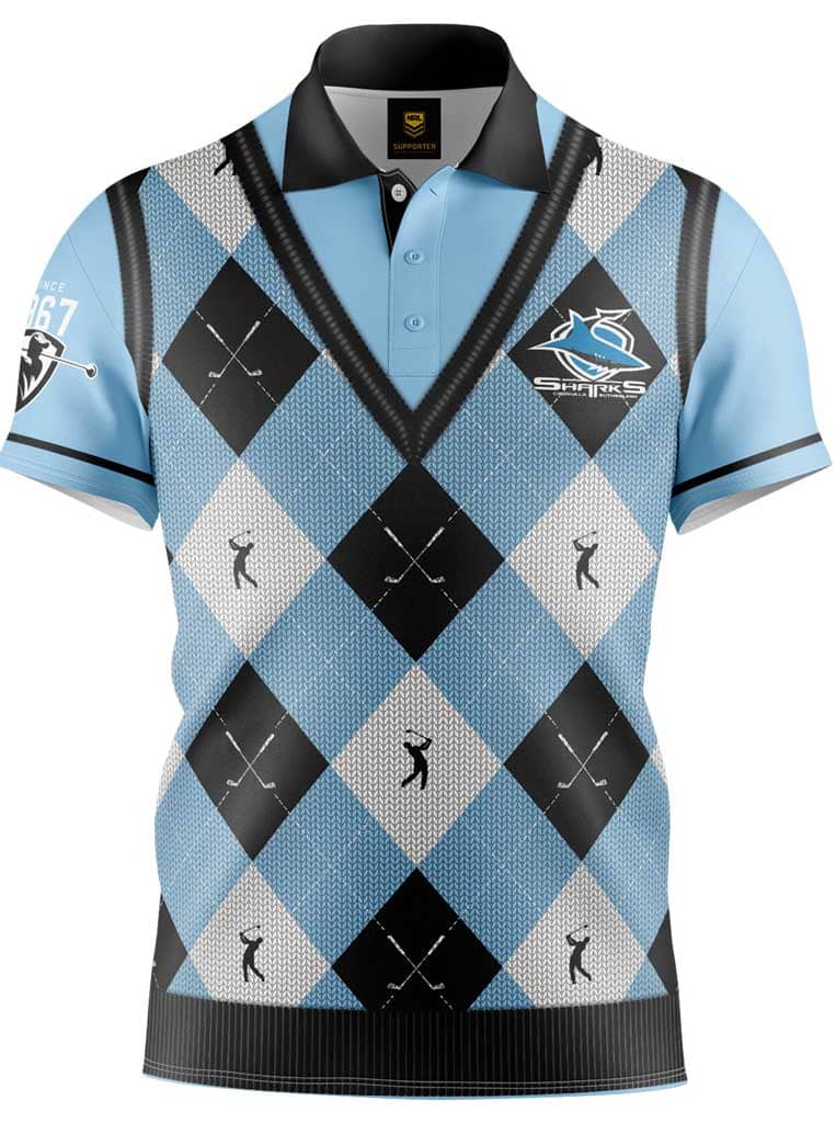 Cronulla Sharks NRL Fairway Golf Polo Shirt
