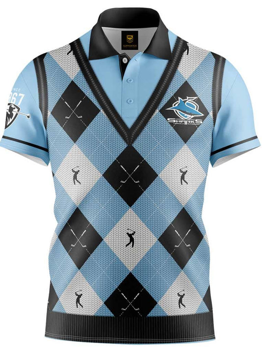 Cronulla Sharks NRL Fairway Golf Polo Shirt