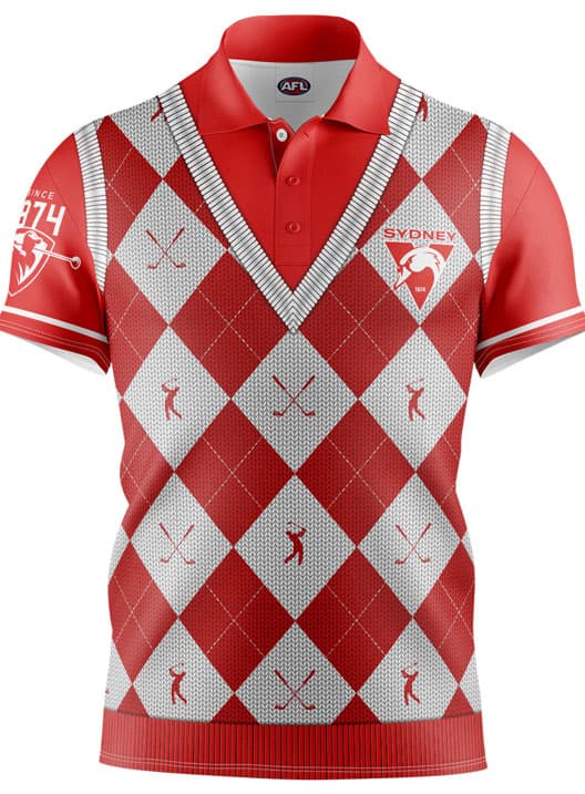 Sydney Swans AFL Fairway Golf Polo Shirt