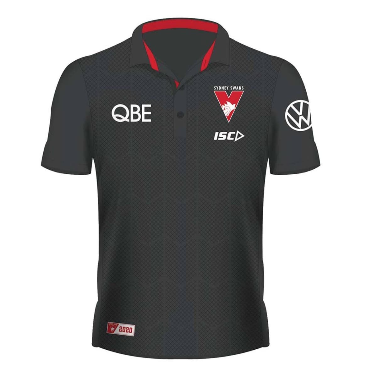 Sydney Swans AFL Mens Carbon Performance Polo Shirt