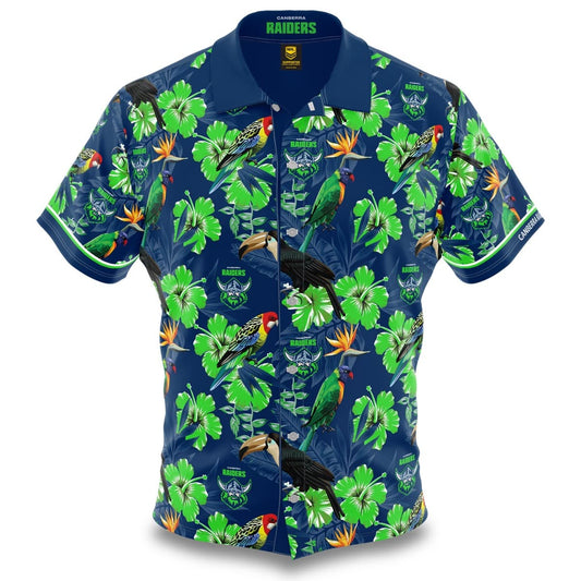 Canberra Raiders Hibiscus NRL Mens Hawaiian Shirt