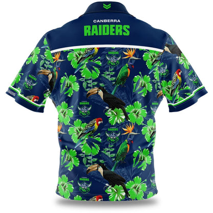 Canberra Raiders Hibiscus NRL Mens Hawaiian Shirt