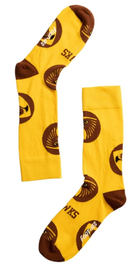 Hawthorn Hawks AFL Adults Logo Dots Socks