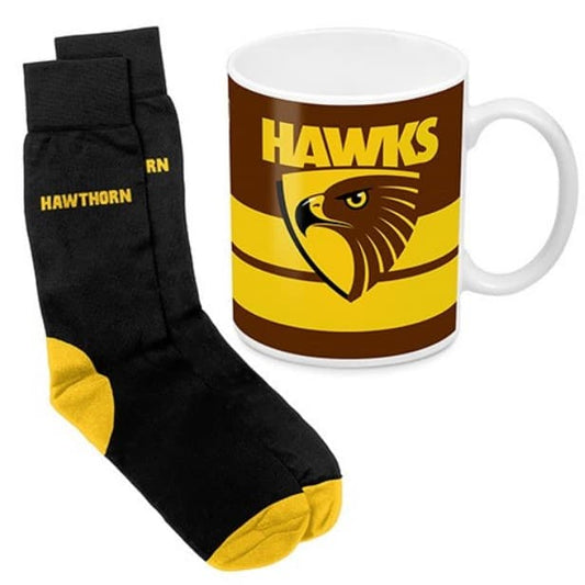Hawthorn Hawks AFL Mug and Sock Gift Pack