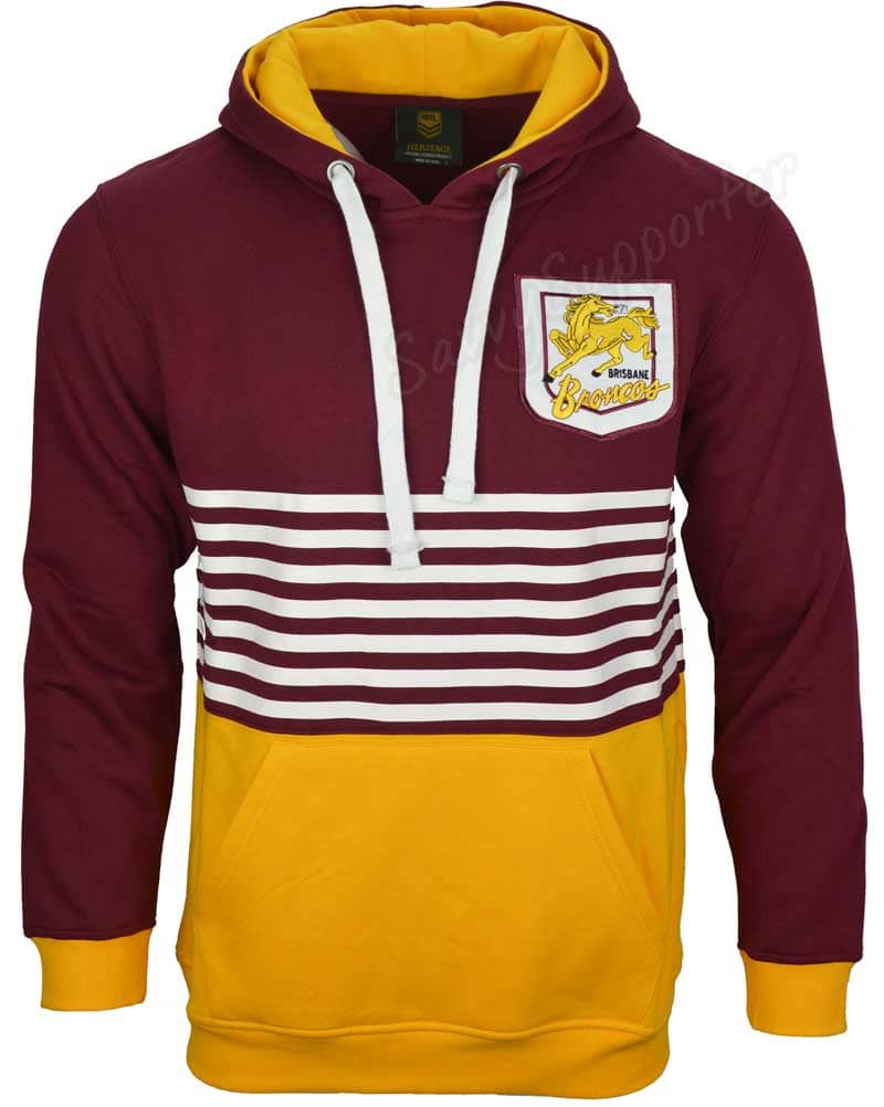 Brisbane Broncos NRL Retro Pullover Hoodie