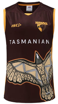 Hawthorn Hawks 2023 AFL Mens Brown Training Guernsey