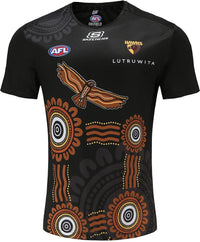 Hawthorn Hawks 2023 AFL Mens Black Run Out Tee