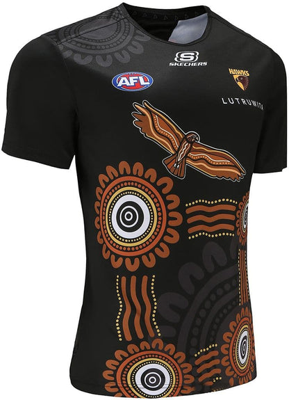 Hawthorn Hawks 2023 AFL Mens Black Run Out Tee