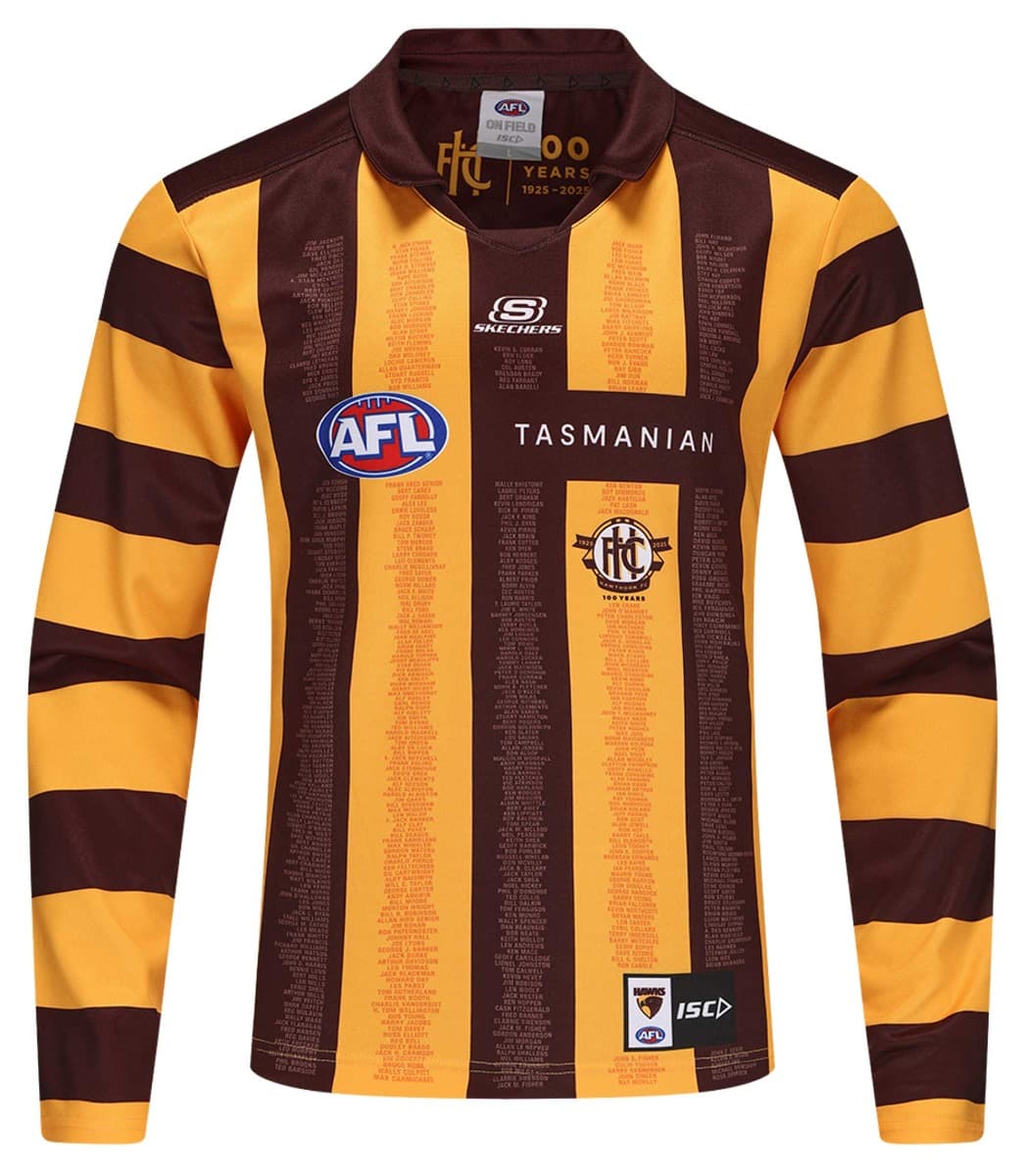 Hawthorn Hawks 2025 AFL Mens Long Sleeve Centenary Guernsey