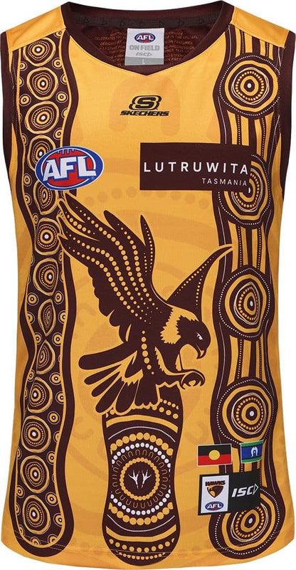 Hawthorn Hawks 2025 AFL Mens Gold Indigenous Guernsey