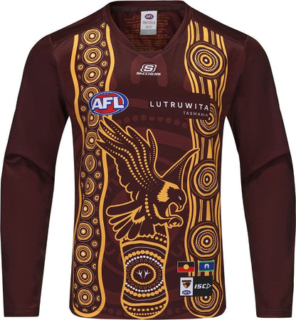 Hawthorn Hawks 2025 AFL Mens Brown Long Sleeve Indigenous Guernsey