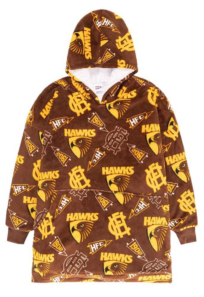 Hawthorn Hawks AFL Adults Sherpie Snugget Onesie Oversized Hoody