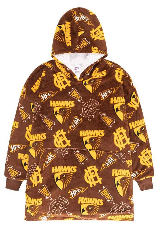 Hawthorn Hawks AFL Adults Sherpie Snugget Onesie Oversized Hoody
