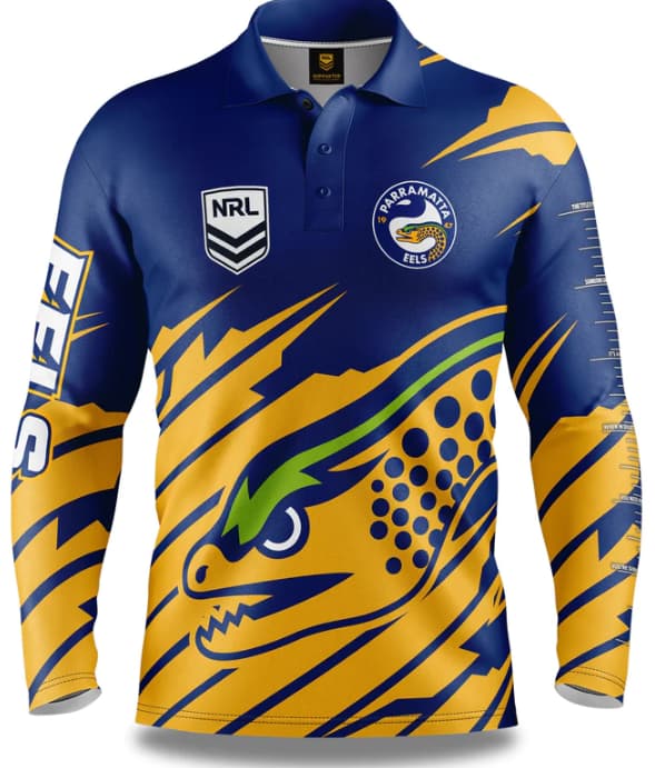 Parramatta Eels NRL Mens Ignition Fishing Shirt