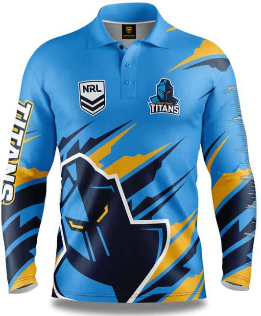 Gold Coast Titans NRL Mens Ignition Fishing Shirt