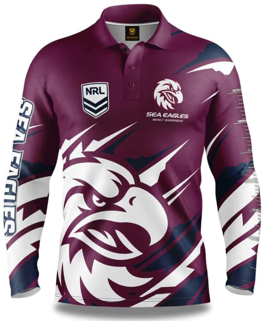 Manly Sea Eagles NRL Mens Ignition Fishing Shirt