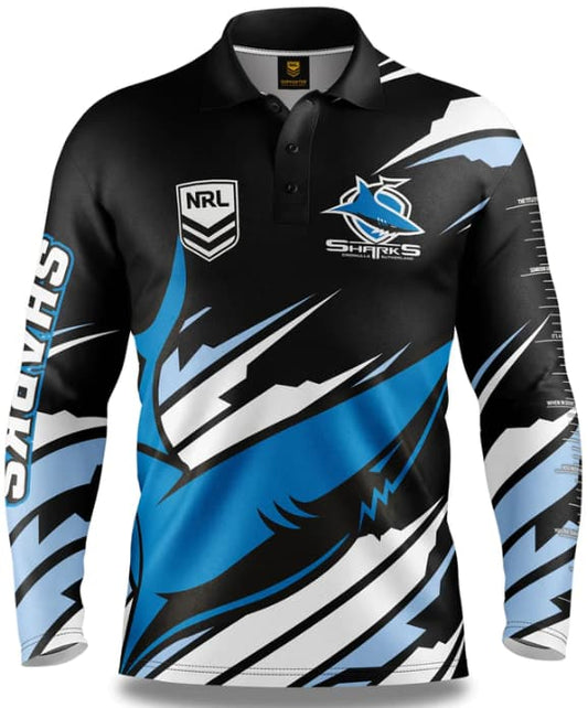 Cronulla Sharks NRL Mens Ignition Fishing Shirt