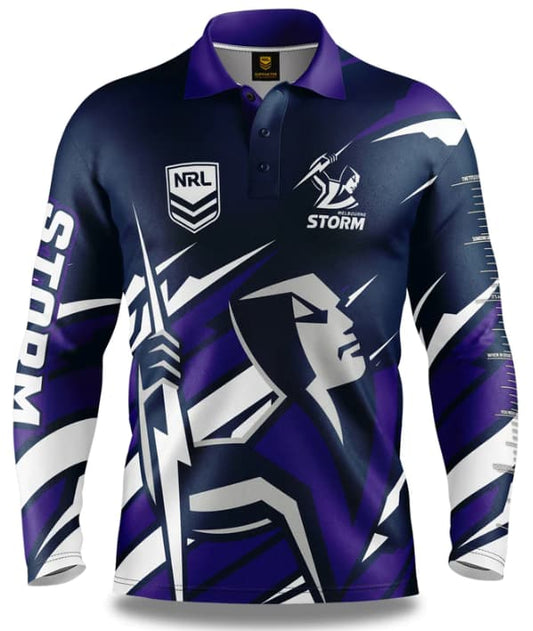 Melbourne Storm NRL Mens Ignition Fishing Shirt